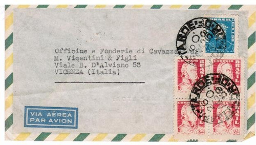 Envelope Rj P/ Vicenza - Italia - 1959 - Env 089
