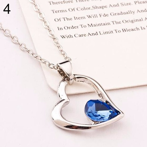Colar Heart Pingente De Cristal Coração, Banhado A Ouro 18k