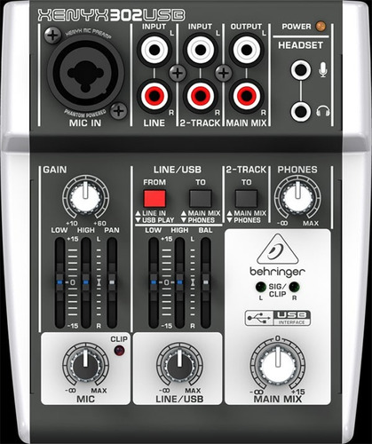 Mesa De Som Interface Behringer Xenyx 302 Usb - Ms0009