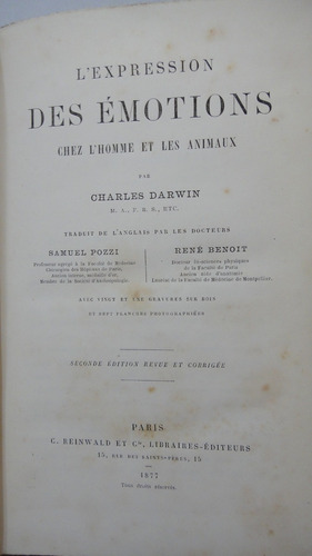 L'expression Des Émotions Charles Darwin 1877