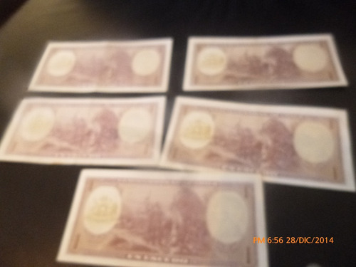5 Billetes De 1 Escudo Massad Ibañez Distinta Serie (c-2-12