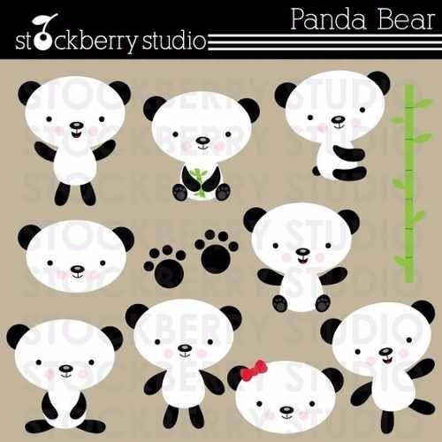 Kit Imprimible Osos Panda Imagenes Clipart