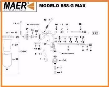 Pistola Maer Repuesto  658 G Max Boquilla