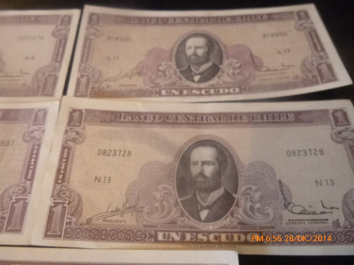 5 Billetes De 1 Escudo Massad Ibañez Distinta Serie (c-2-12