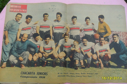 Antigua Lámina Central Mundo Deportivo Chacarita Junior 1956