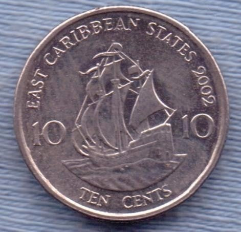 Estados Caribeños Del Este Britanicos 10 Cents 2002 *