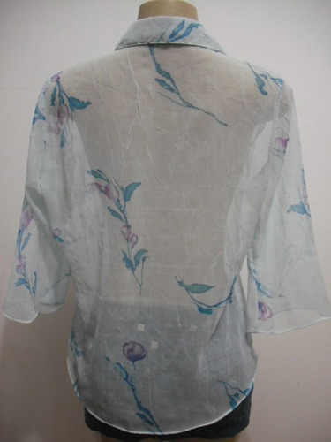 Blusa Camisete Azul Claro Tam G Leve Transparencia