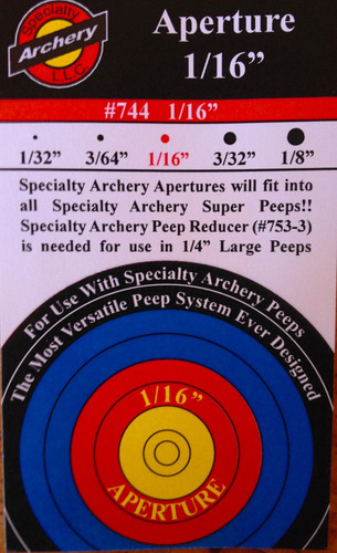 Peep Clarificador Mira Trasera Specialty Archery 1/8 X3