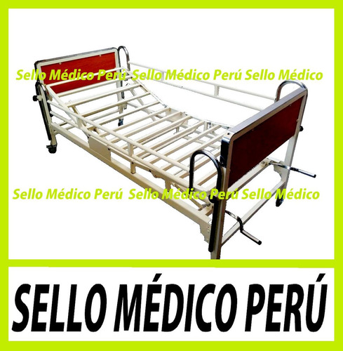 Cama Clínica + 2 Manivelas + Sin Colchon +ruedas Nueº