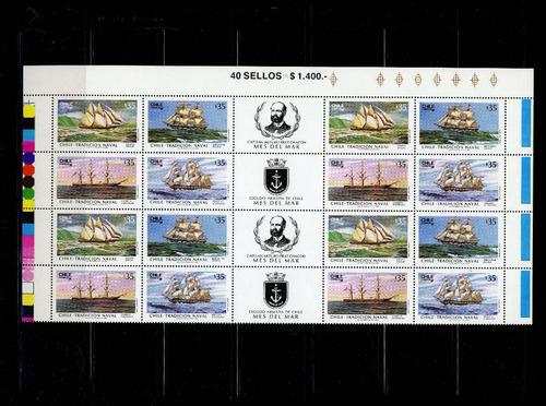 Sellos Postales De Chile. - Chile Tradición Naval. Año 1986.