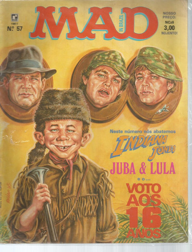 Mad N° 57 - Indiana Jones - Em Português - Editora Record - Formato 20,5 X 27 - Capa Mole - Bonellihq Cx442 H18