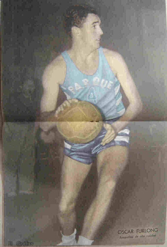 El Grafico Año 1957 Con Lamina Color Basquet Oscar Furlong