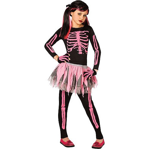 Disfraz Para Niña Esqueleto Rosa Talla L (10-12) Halloween