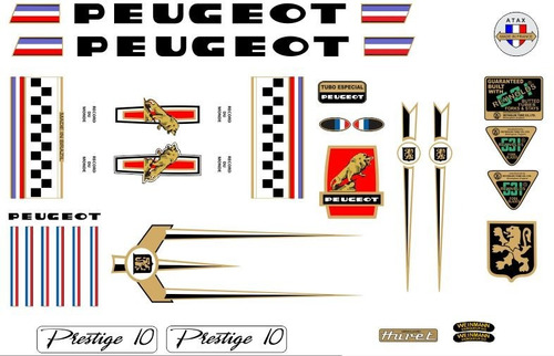 Adesivo Bicicleta Antiga Peugeot Prestige 10
