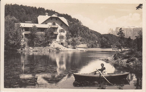 1933 Antigua Postal Lago Costalovara Hotel Miralago Italia