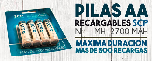 Blister 4 Pilas Aa Recargables Scp 2700 Mah
