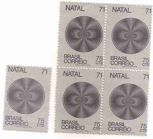 Ml-1207 Selos (quadra Corrida) Natal 71 (75 Cts) 1971