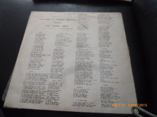 Vinilo Lp De Joan Manuel Serrat -- Dedicado A Antonio (u906