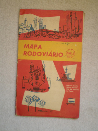 Shell Mapa Rodoviario 1960 Sao Paulo Rio Espirito Santo Ruta