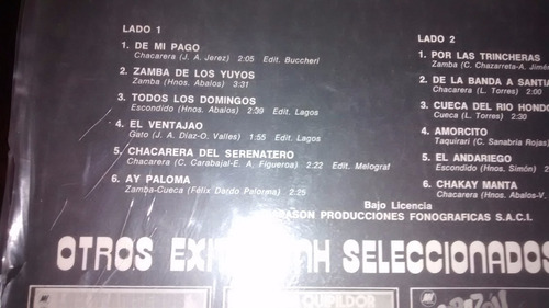 Vinilo Lp De Los Manseros Santiagueños De La (u1311