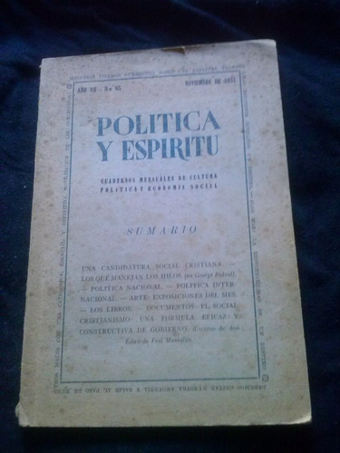Politica Y Espiritu N° 65 Noviembre De 1951