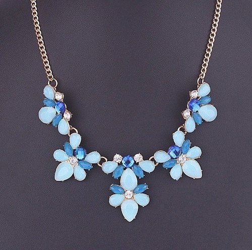 Maxi Collar Flores Colores Pasteles Importado Nuevo En Stock
