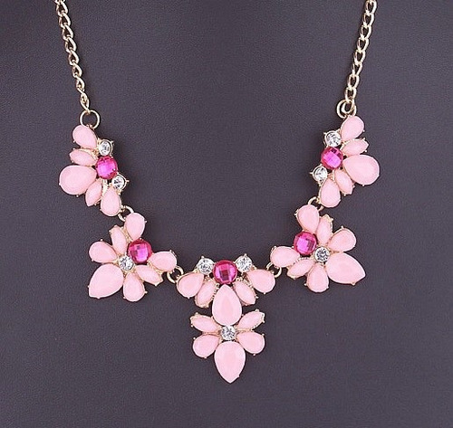 Maxi Collar Flores Colores Pasteles Importado Nuevo En Stock