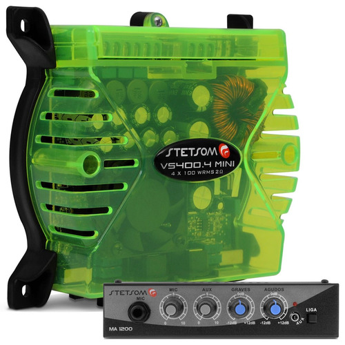 Modulo Amplificador Vs400.4 + Mixer Ma 1200 Kit Propaganda