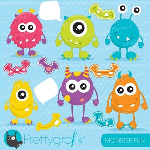 Kit Imprimible Monstruos Imagenes Clipart Cod 12