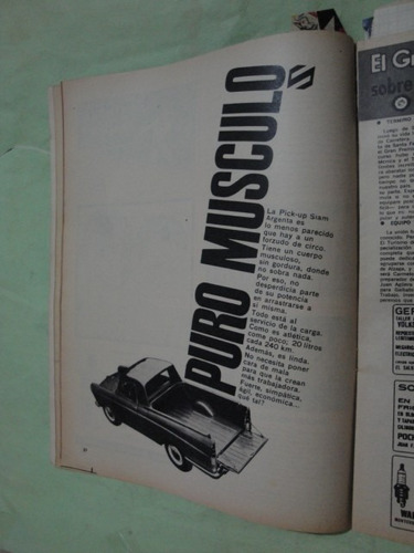 Publicidad Siam Pick Up Año 1965