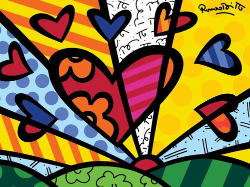 Romero Britto Poster 60cmx80cm Obra Um Novo Dia