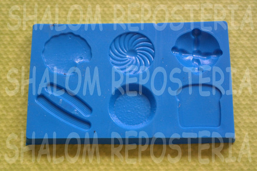 * Mini Molde Tipo Silicon 6 Piezas Pan Dulce Mod 1 Fondant *
