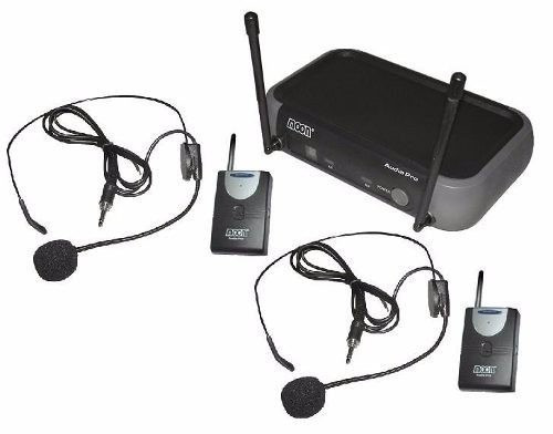 Moon Microfono Doble Inalambrico Vhf Doble Vincha M101vdhh
