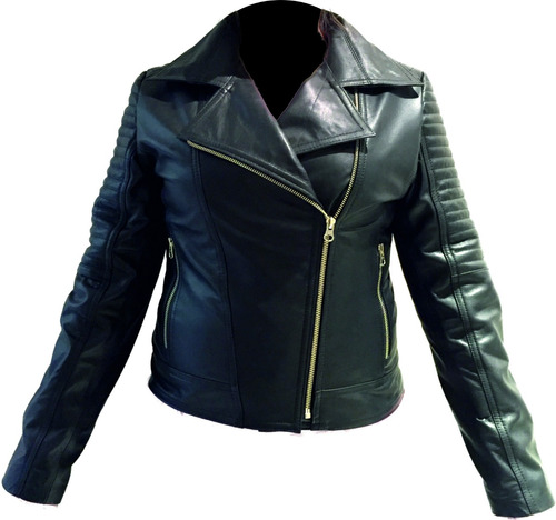 Campera Motoquera Dama Manga Matelaseada Canelón