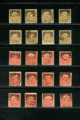 Sellos Postales De Chile. Sellos De Telégrafos Sobrecargados