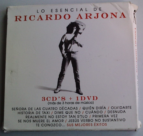 Ricardo Arjona Lo Esencial Caja Cartoncillo 3 Cds Y 1 Dvd