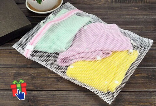 Imagen 4 de 6 de Set X 12 Bolsa Red Ropa Lavarropa Valija 1cierre 30 X 40 Cm