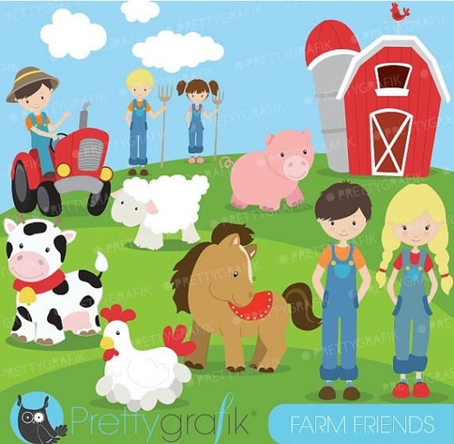 Kit Imprimible Granja Animalitos Imagenes Clipart Cod 2