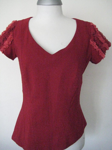 Linda Blusa Rojo Italiano, Gabardina Elasticada, Talla M / L