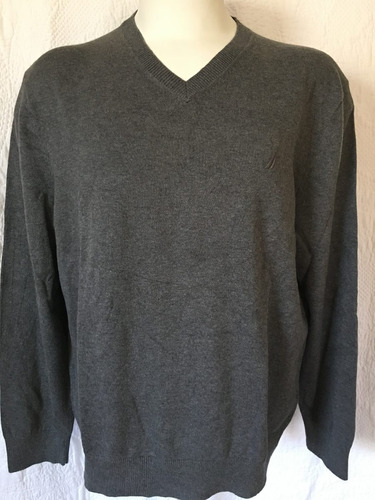 Nautica Sweater Chaleco Grafito Cuello V Xl (xxl)