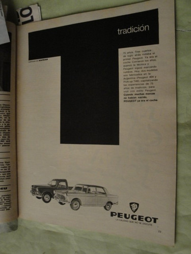 Publicidad Peugeot 404 Y 403 Pick Up T4b Año 1968