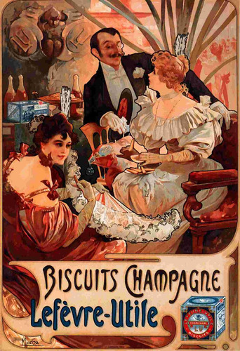 Lienzo Tela Art Nouveau Anuncio Publicidad Biscuits 1896