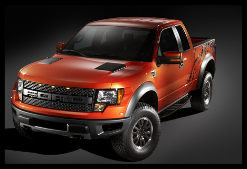 Ford F-150 Svt Raptor Supercab 2009 Cuadro Enmarcado 45x30cm