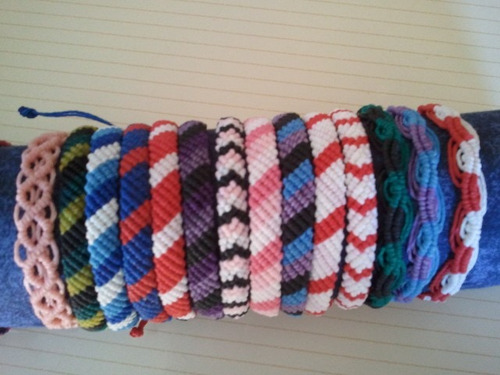 20 Pulseras De 6 Hilos En Macramé