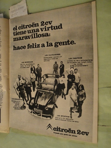 Publicidad Citroen 2cv Año 1969