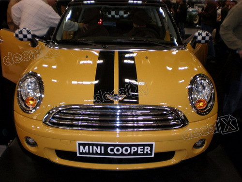 Adesivo Faixa Capo Mini Cooper S Em Preto Fa28
