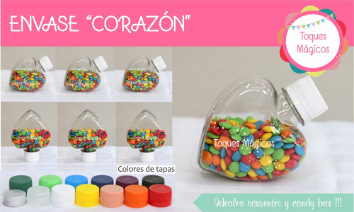 Envases Corazón Souvenir Candy Bar Unidad