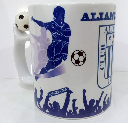 Taza Alianza Lima Con Pelota En Asa, Ver Vídeo Real De Taza