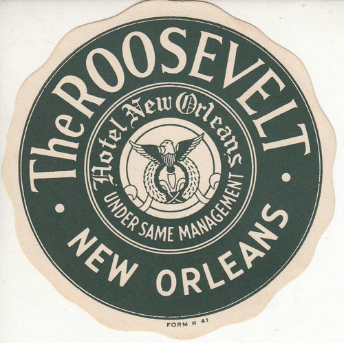 Hotel Luggage Label Hotel Roosevelt New Orleans Usa Vintage