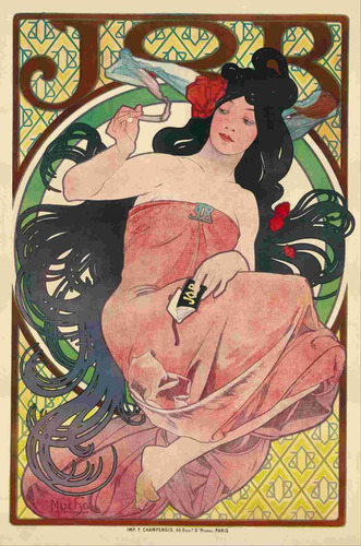 Lienzo Canva Art Nouveau Anuncio Cigarros Job (a) Mucha 1900